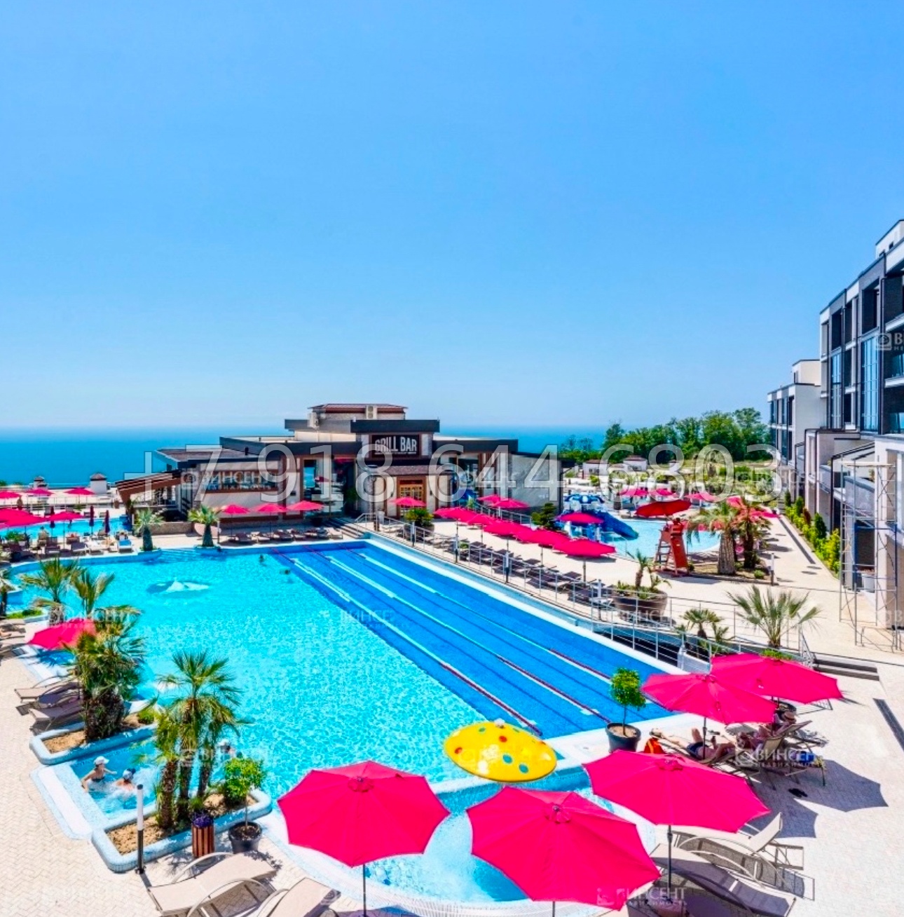 № 477 р. Квартира с видом на море в Сочи и с бассейном  - миниатюра 13