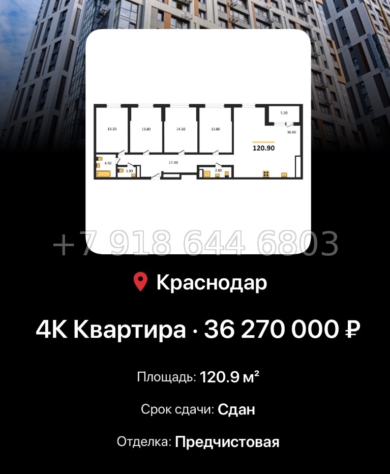 № 7. ЖК Все Свои Краснодар - миниатюра 103