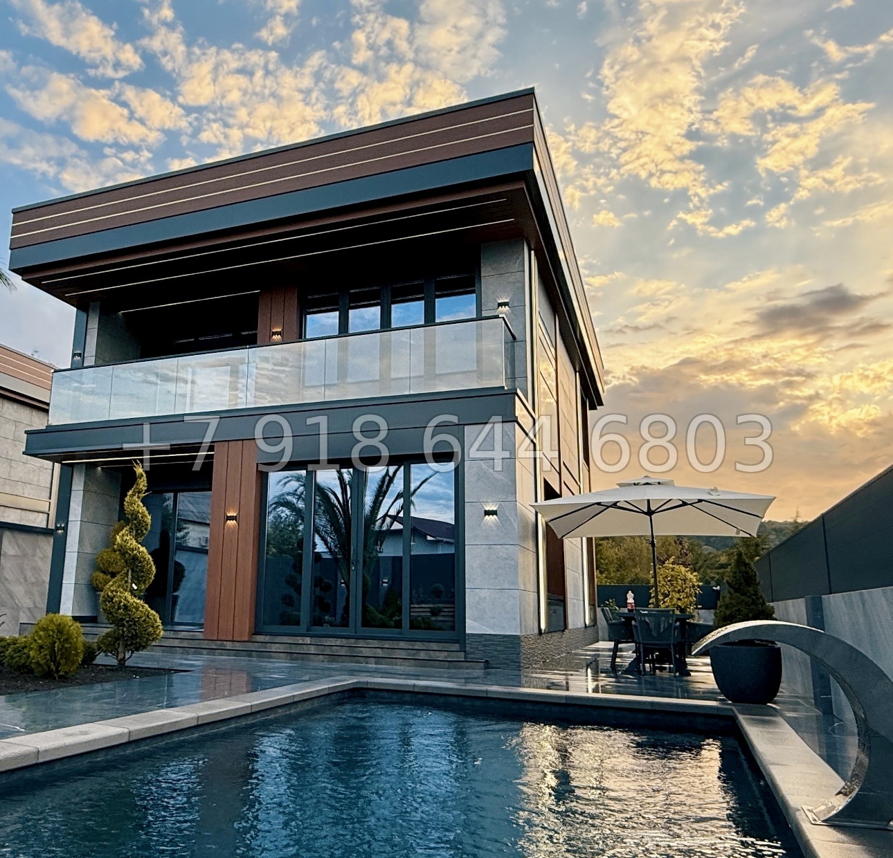 № 63 Б. Красивый дом с бассейном в Адлере  - миниатюра 18