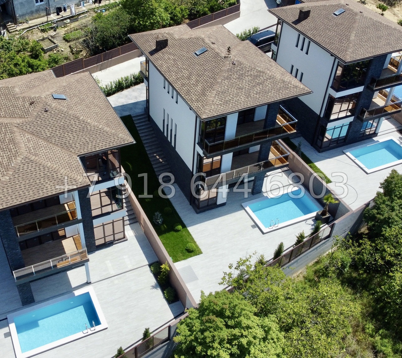 № 83 Б. Три дома с бассейном на выбор в Адлере  - миниатюра 1