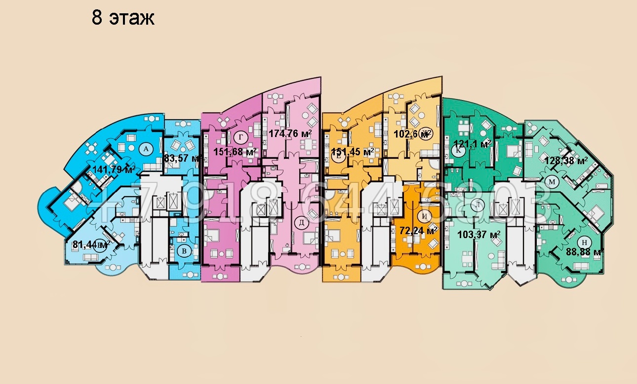 № 16е. Квартира в ЖК Красная Площадь Сочи. Центр города  - миниатюра 5