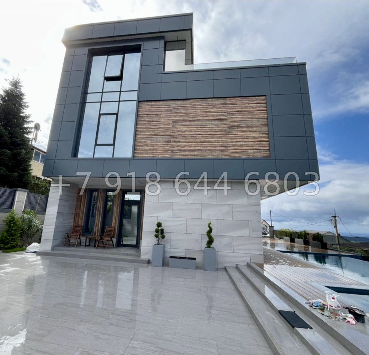 № 32 М. Современный коттедж с бассейном в Адлере  - миниатюра 14