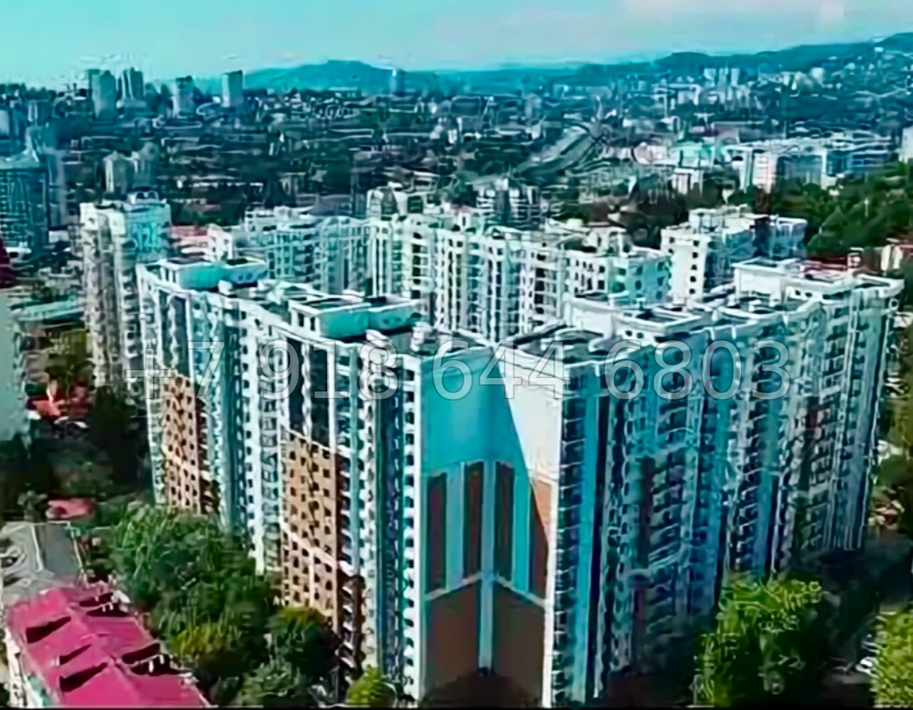 № 45р. Двухкомнатная Квартира в популярном Жилом Комплексе в центре города Сочи.  - миниатюра 17