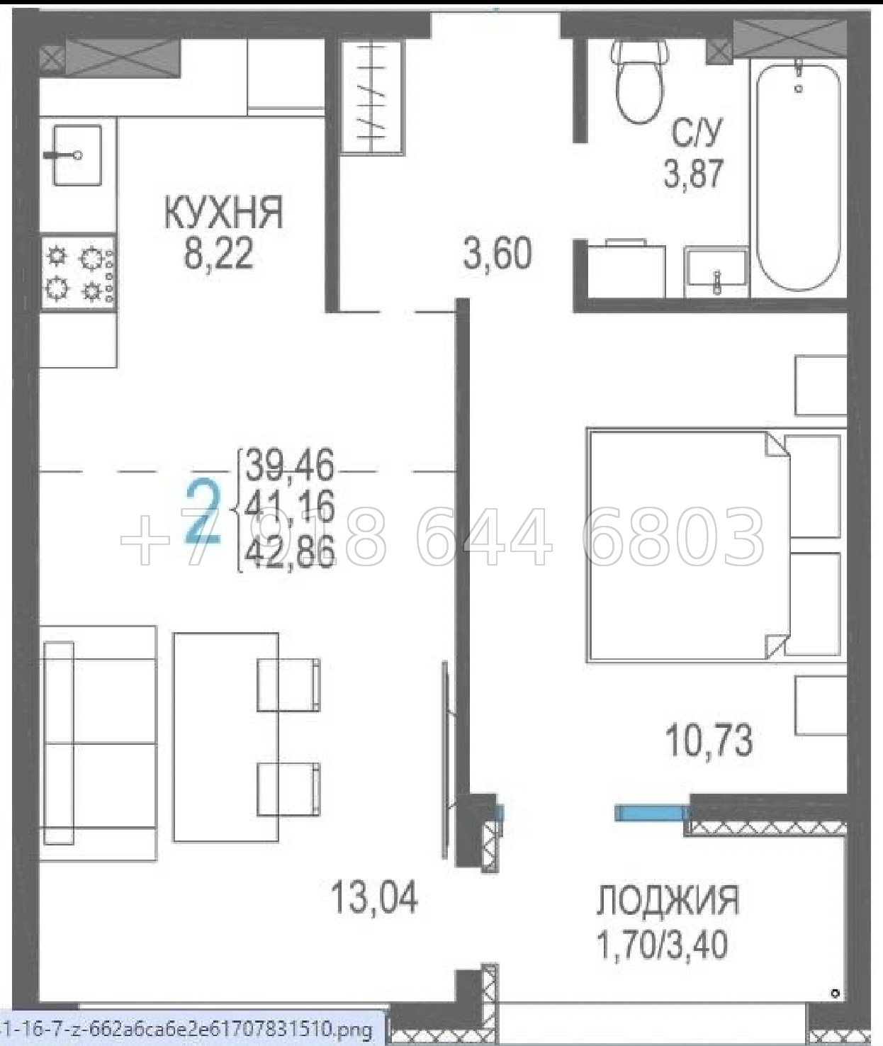 № 3г. Квартира на море в Евпатории ЖК Розовое озеро  - миниатюра 9