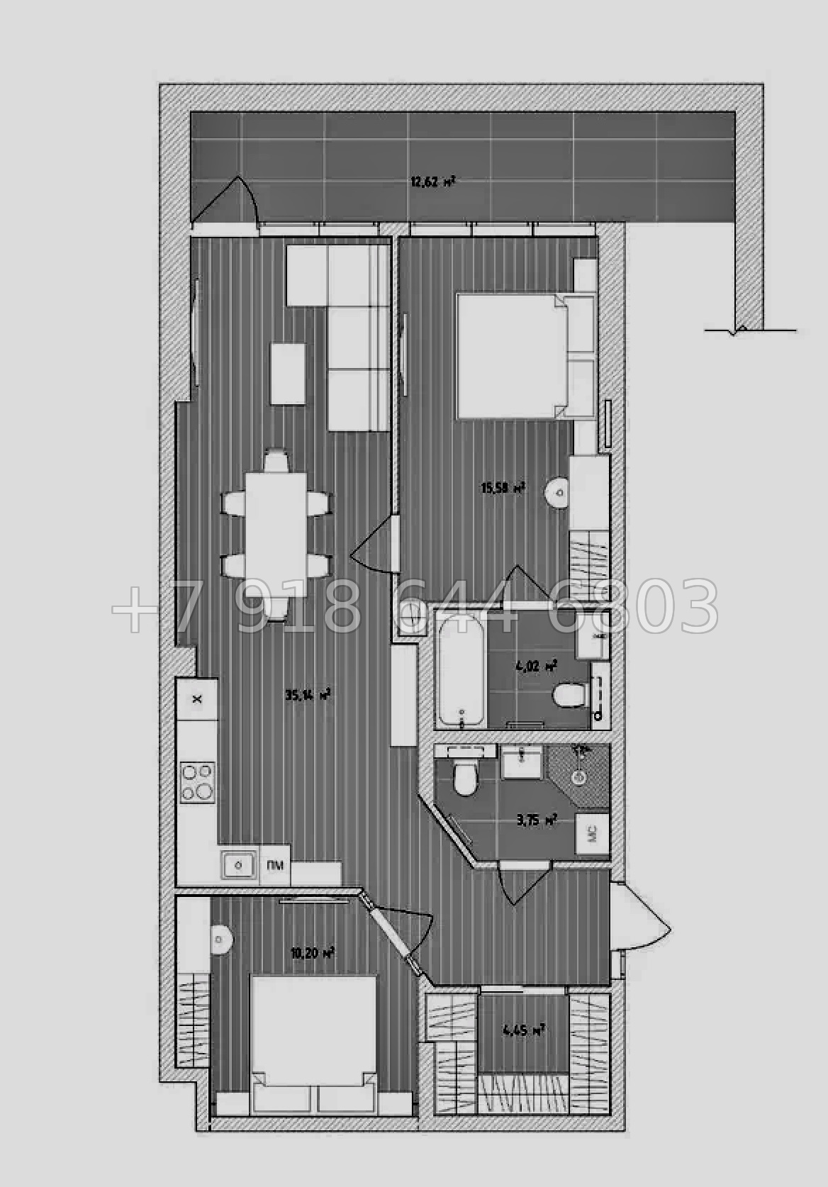 № 9г. Роскошные новые в Ялте апартаменты  - миниатюра 21