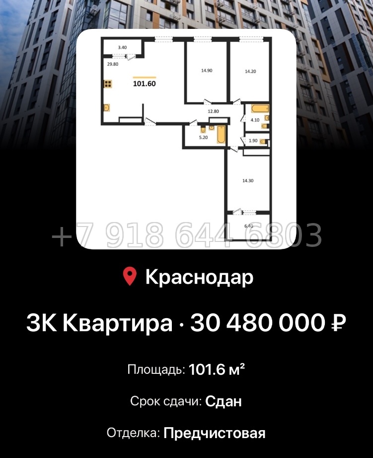 № 7. ЖК Все Свои Краснодар - миниатюра 100