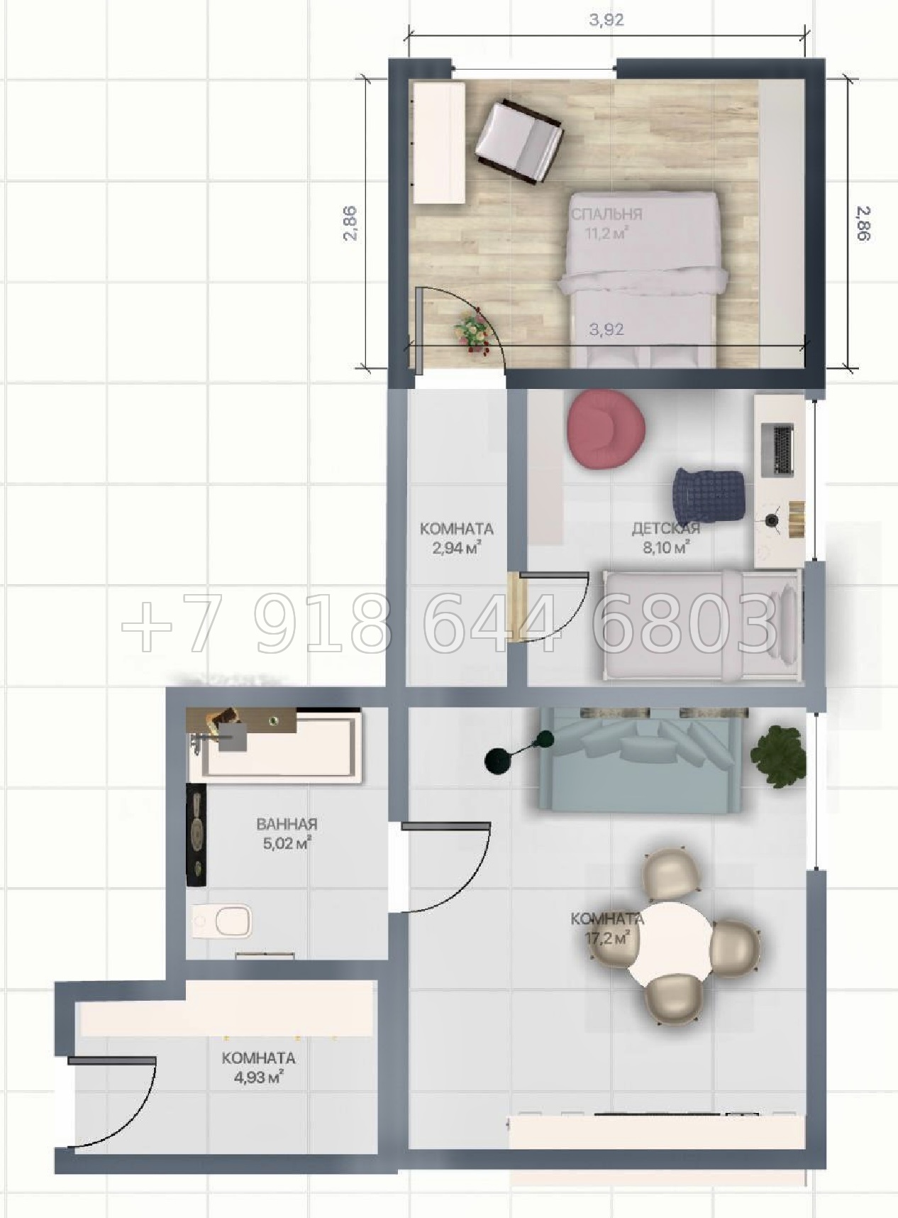 № 36 г. Однокомнатная квартира в Ялте  - миниатюра 4