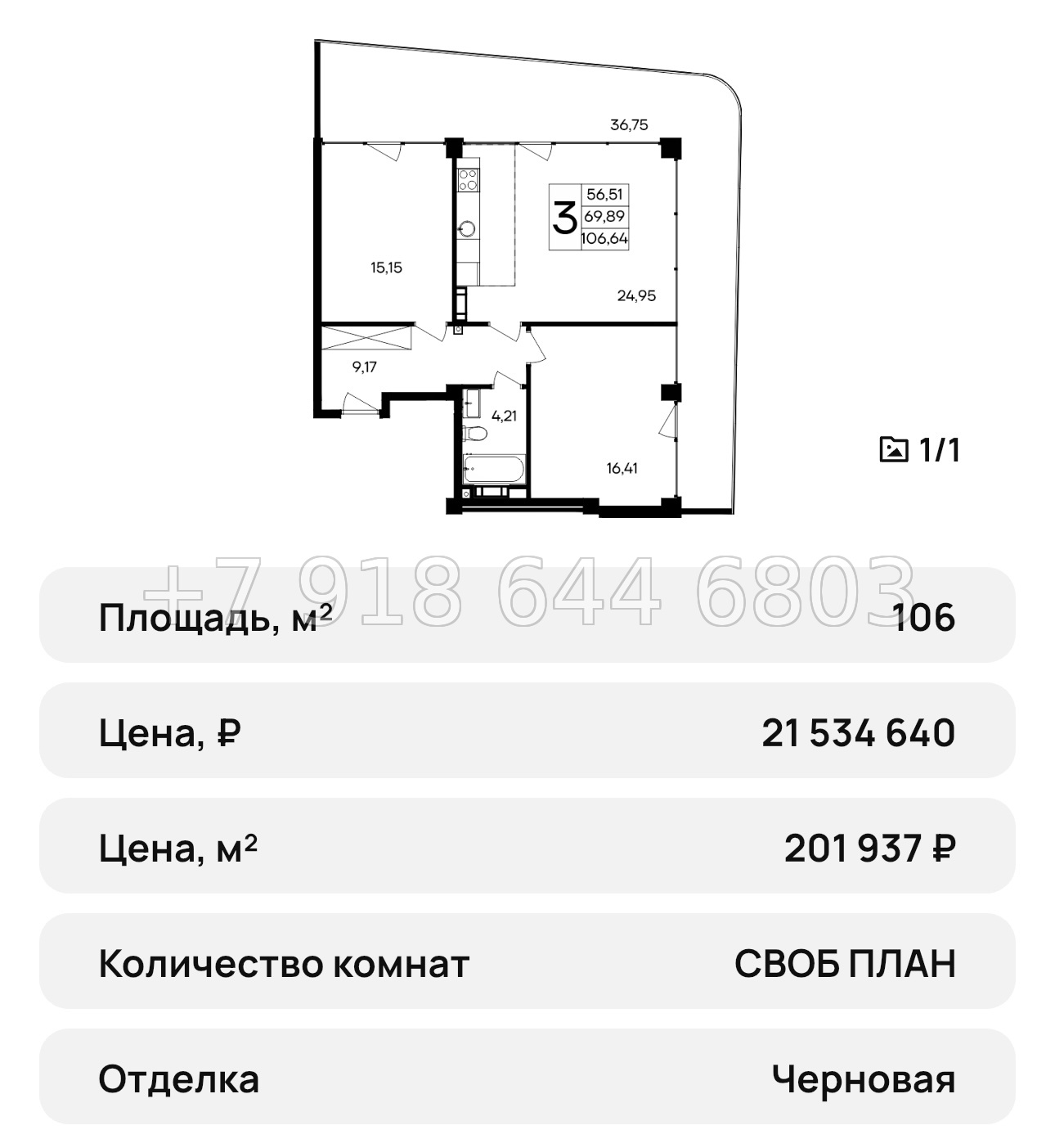 № 43 ю. Saga АК Ола-Апарт Саки - миниатюра 30