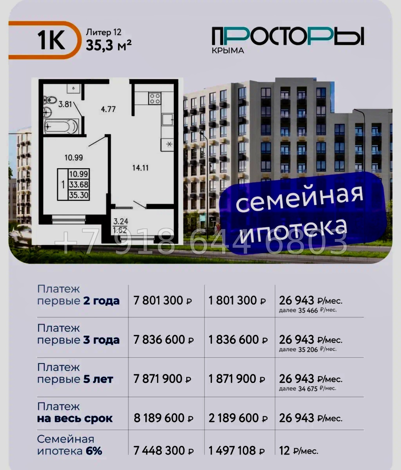 № 1 ю. ЖК Просторы Крыма. Рассрочка, ипотека, скидки  - миниатюра 51