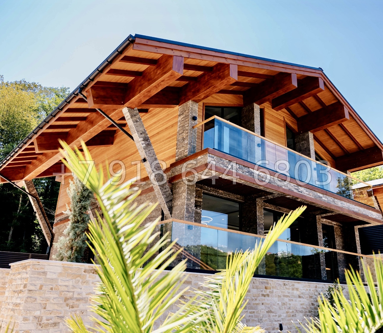 № 25В. Роскошный дом из бруса в городе Сочи с бассейном  - миниатюра 60