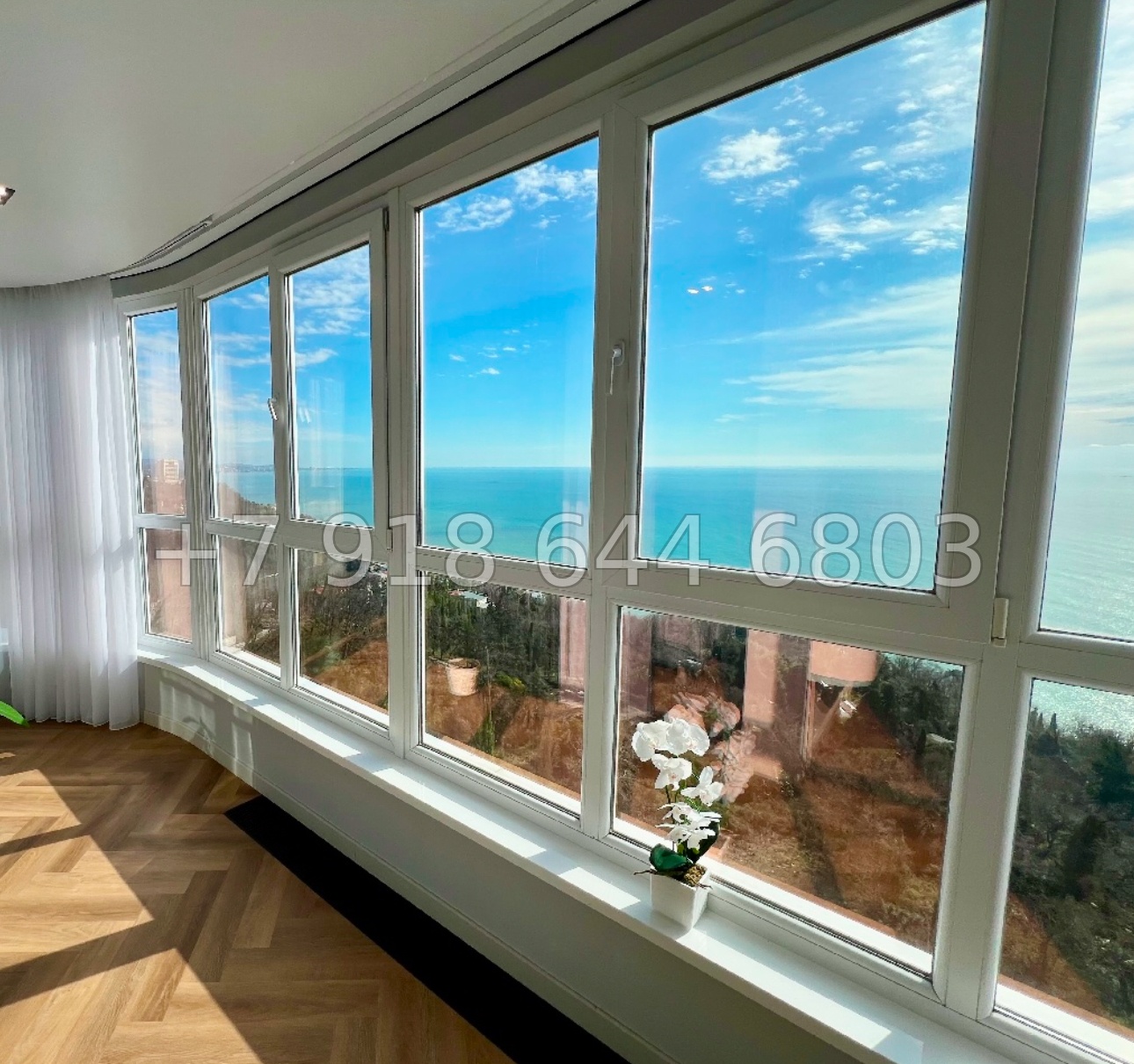 № 375 р. Трёхкомнатная квартира с прямым видом на Чёрное море в городе Сочи  - миниатюра 10