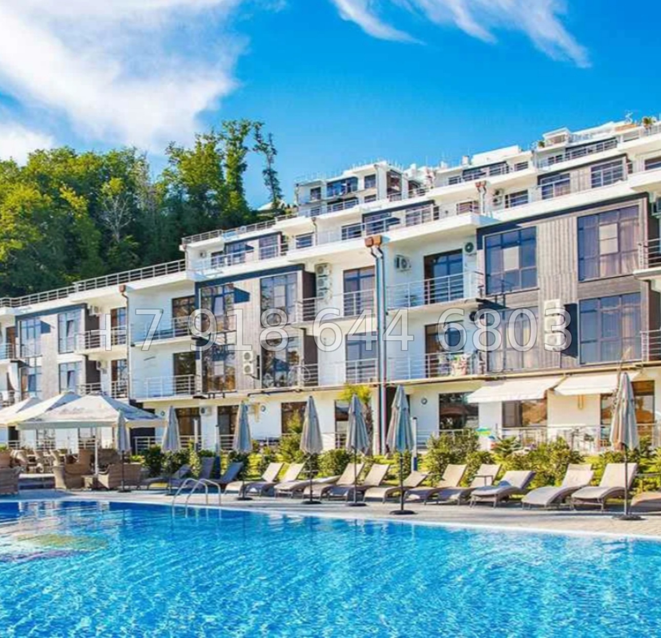 № 477 р. Квартира с видом на море в Сочи и с бассейном  - миниатюра 10