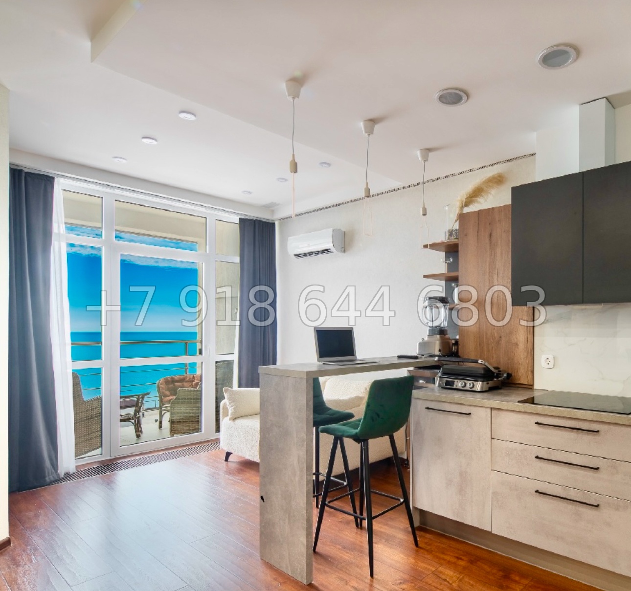 № 477 р. Квартира с видом на море в Сочи и с бассейном  - миниатюра 18