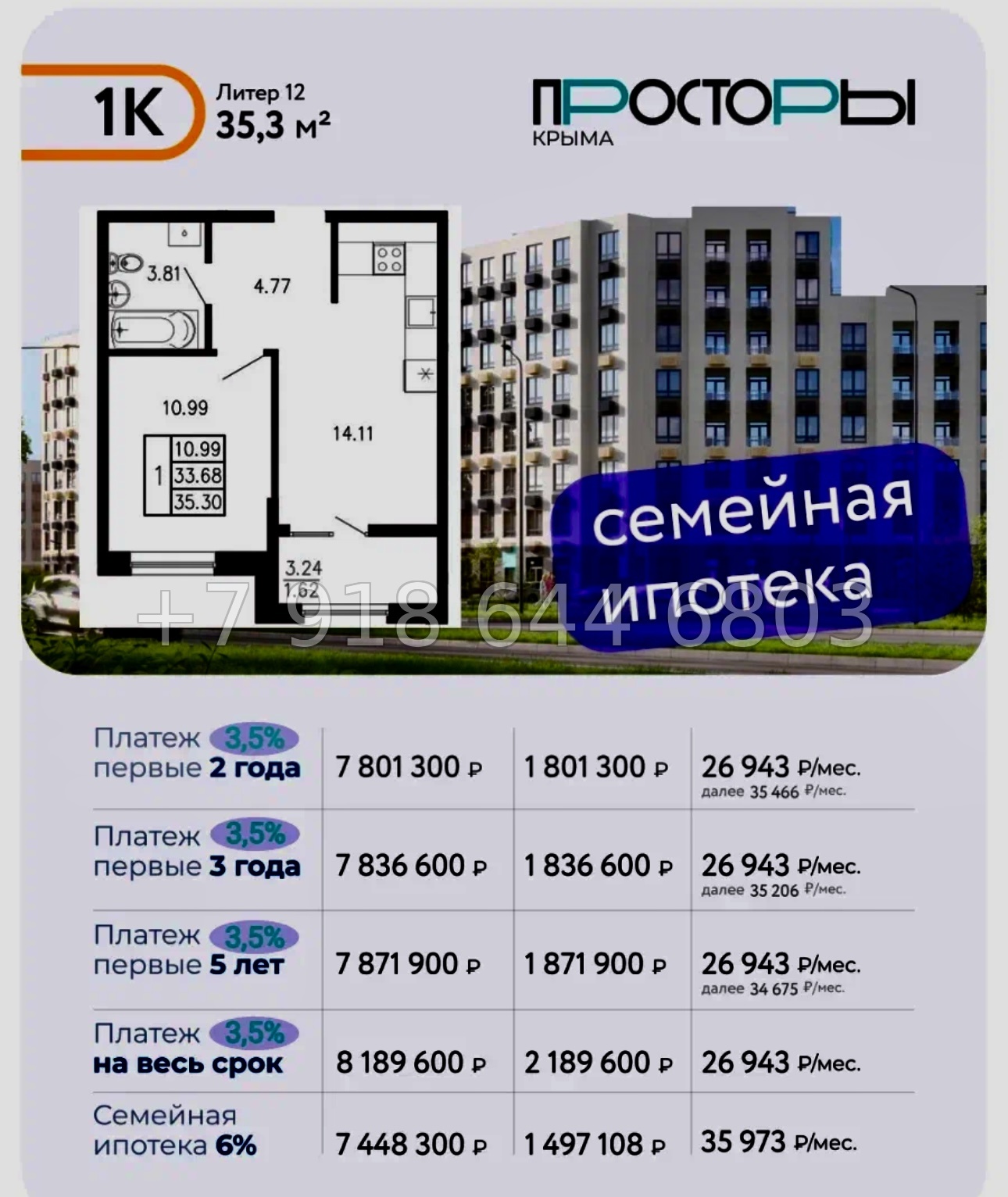 № 1 ю. ЖК Просторы Крыма. Рассрочка, ипотека, скидки  - миниатюра 57