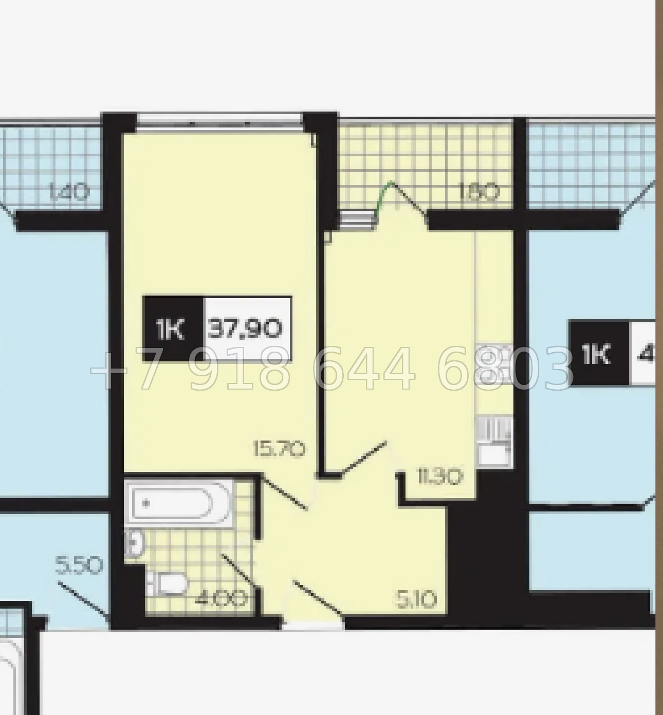 № 171 п. Квартира в ЖК Министерские озера Сочи  - миниатюра 8