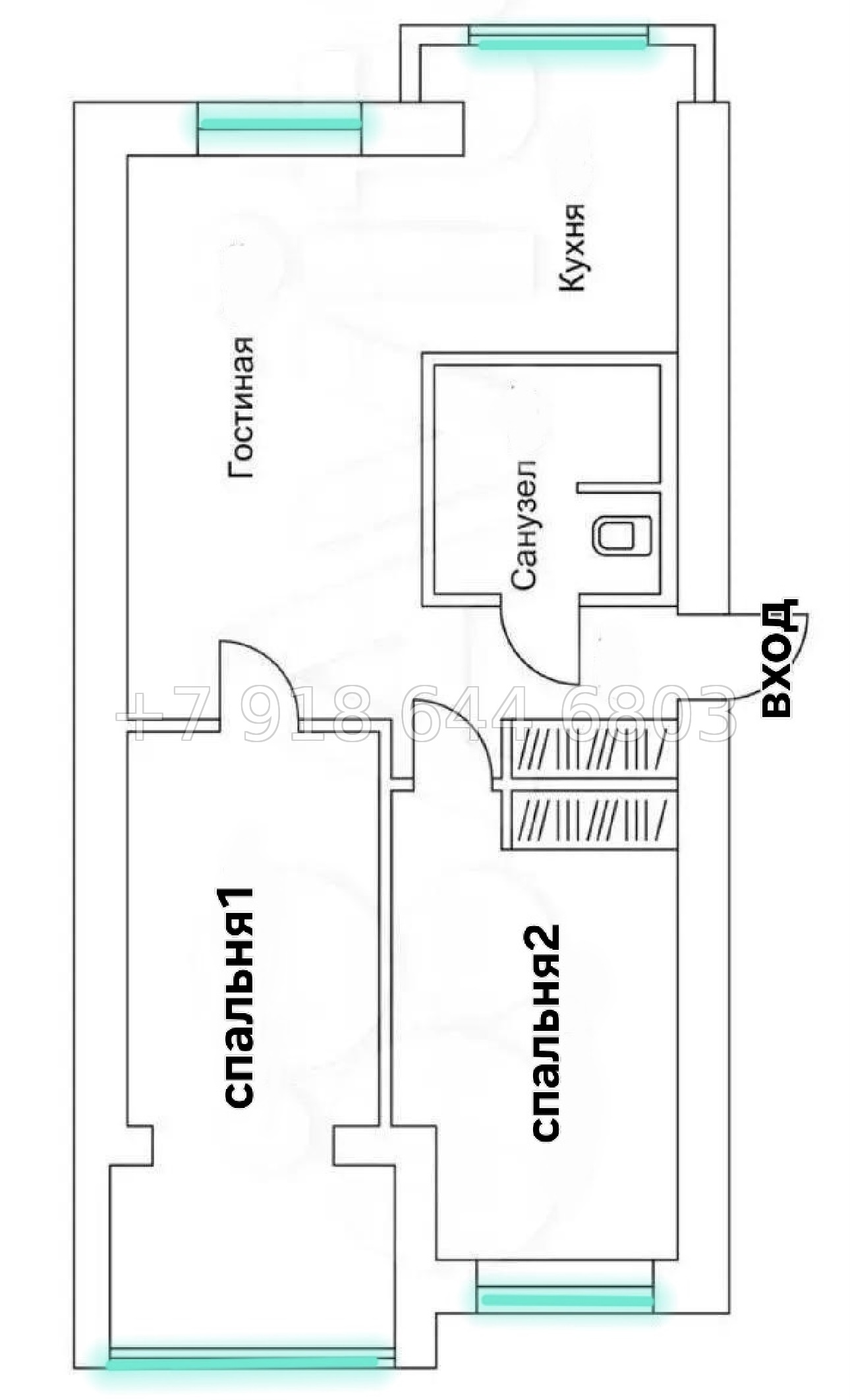 № 539 р. Квартира в центре города Сочи у моря - миниатюра 29