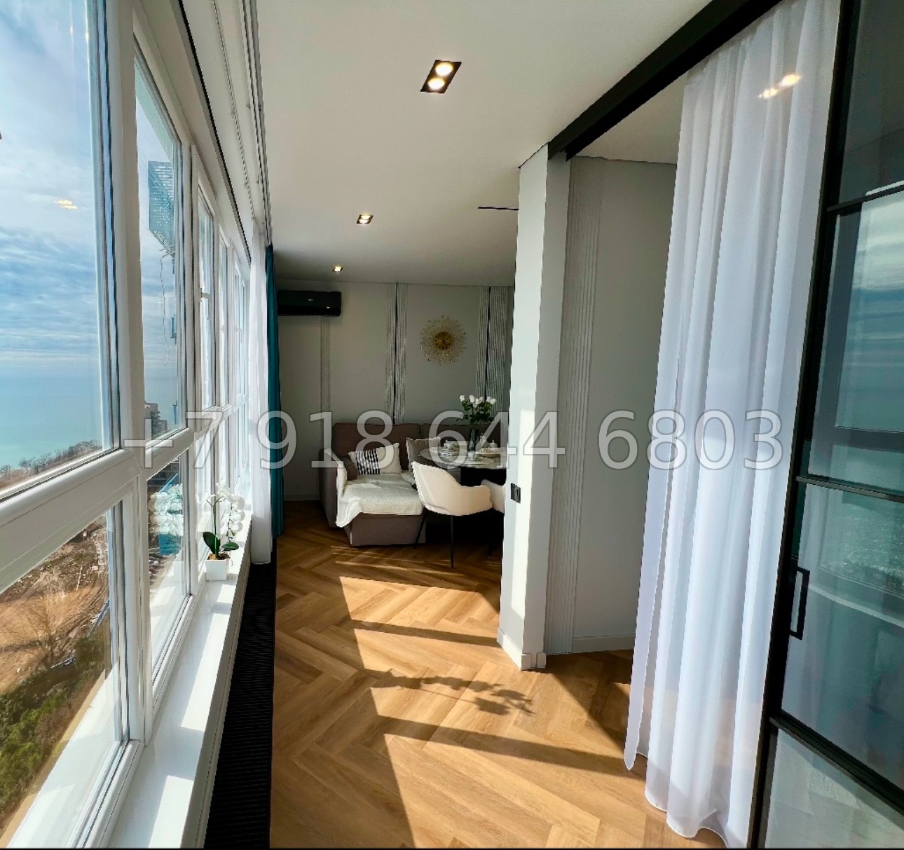 № 375 р. Трёхкомнатная квартира с прямым видом на Чёрное море в городе Сочи  - миниатюра 14