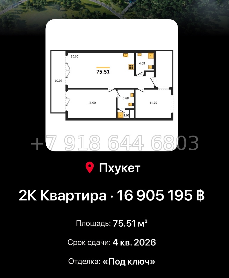 № 3. Пхукет AYANA Heights Seaview Residence T.H. Group Phuket Co., Ltd Банг Тао пляж район - миниатюра 106