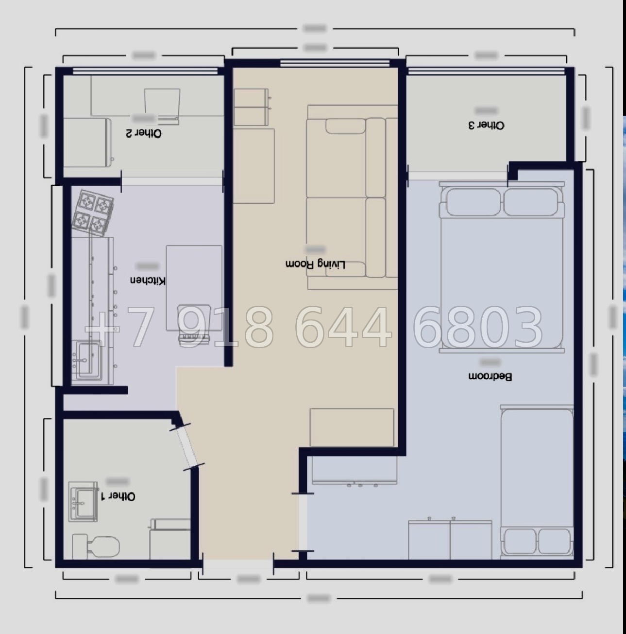 № 63 х. Двухкомнатная в Сочи  - миниатюра 2