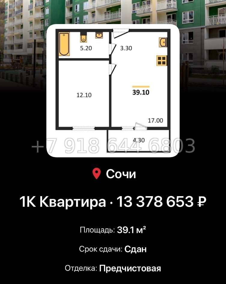 № 7. ЖК Флора Сочи Кудепста - миниатюра 83
