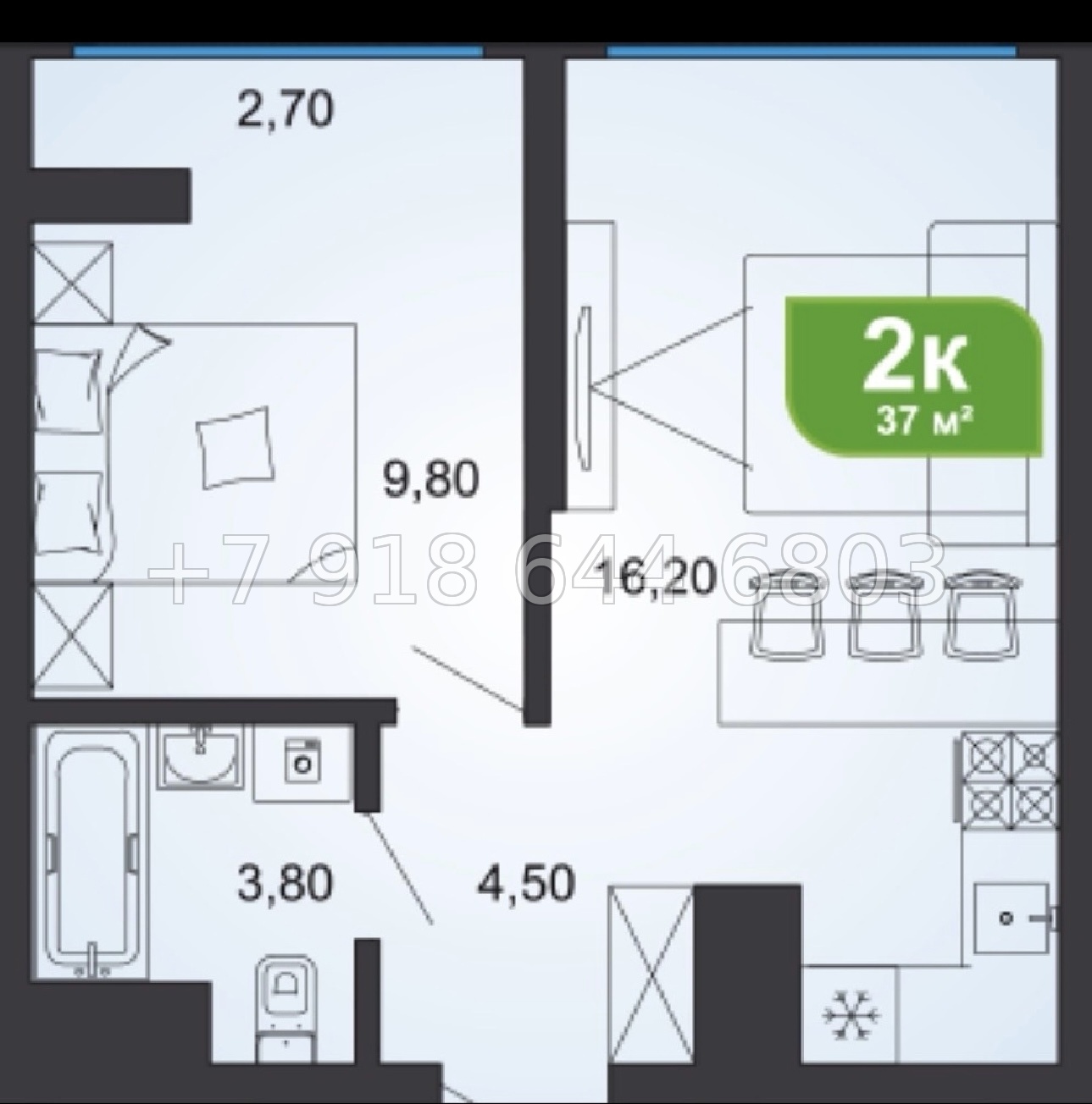 № 438 р. Квартира в ЖК Сочи Парк - миниатюра 5