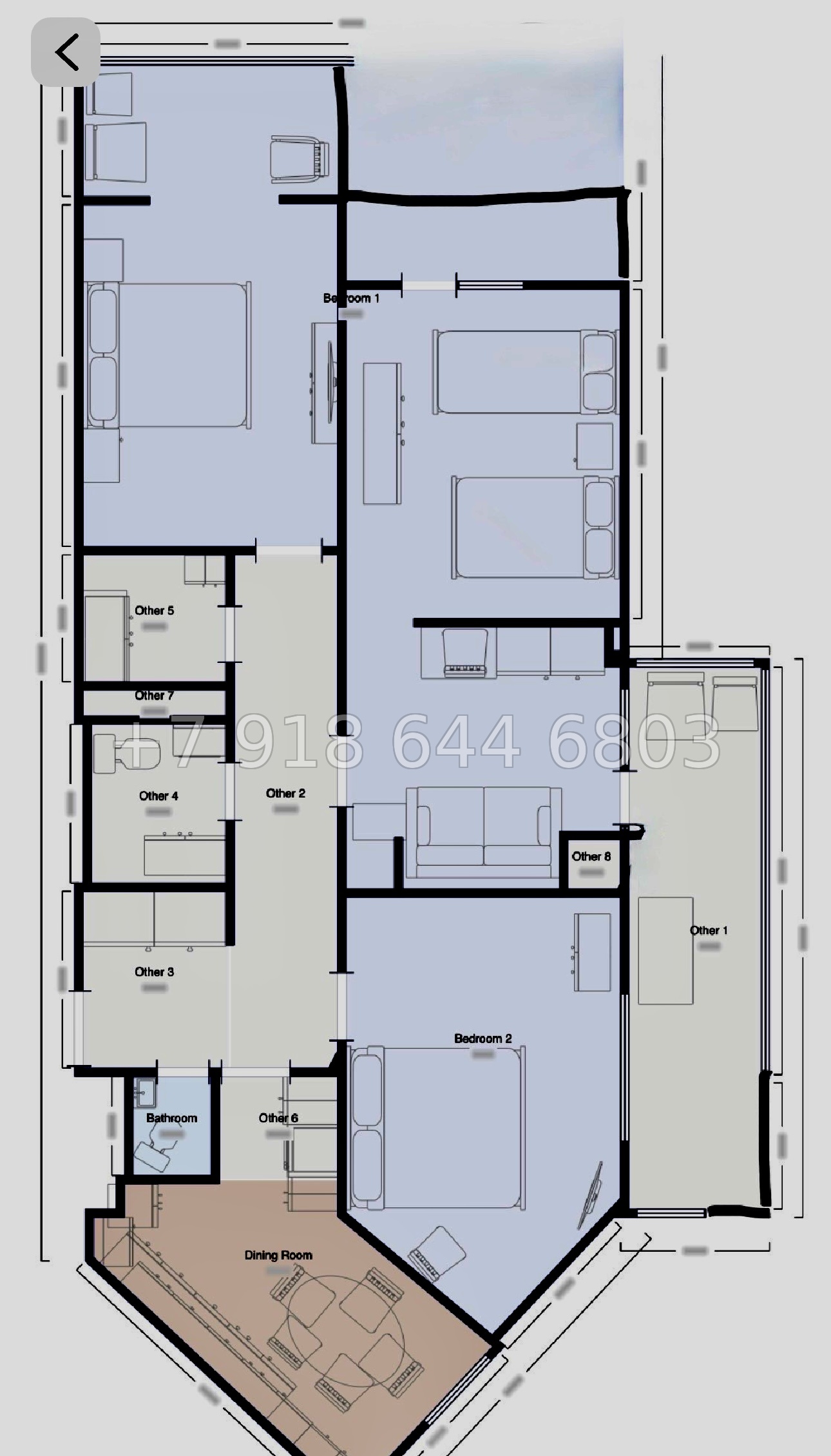 № 235 р. Четырехкомнатная квартира на море в Адлере. ЖК Морская Симфония  - миниатюра 16
