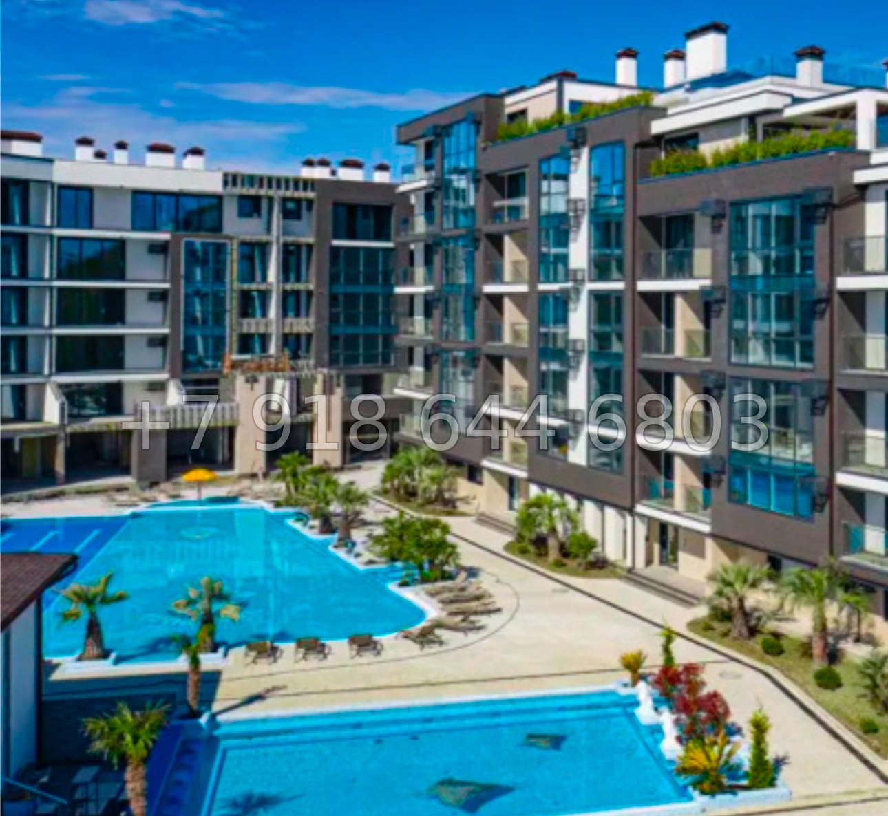 № 477 р. Квартира с видом на море в Сочи и с бассейном  - миниатюра 8