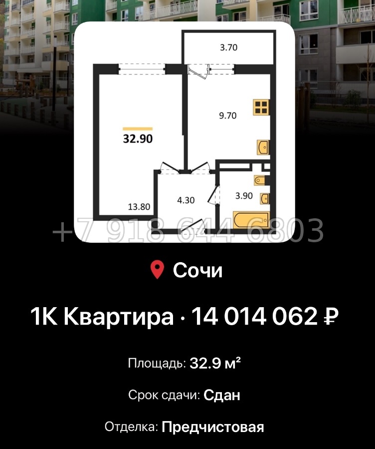 № 7. ЖК Флора Сочи Кудепста - миниатюра 57